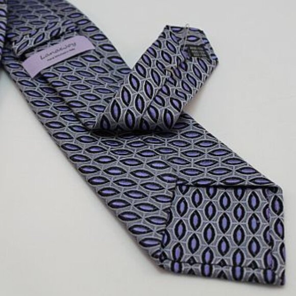Extra Long Lanae Joy Silk Tie - Exclusive Private Label - Silver Lavender - Picture 1 of 4
